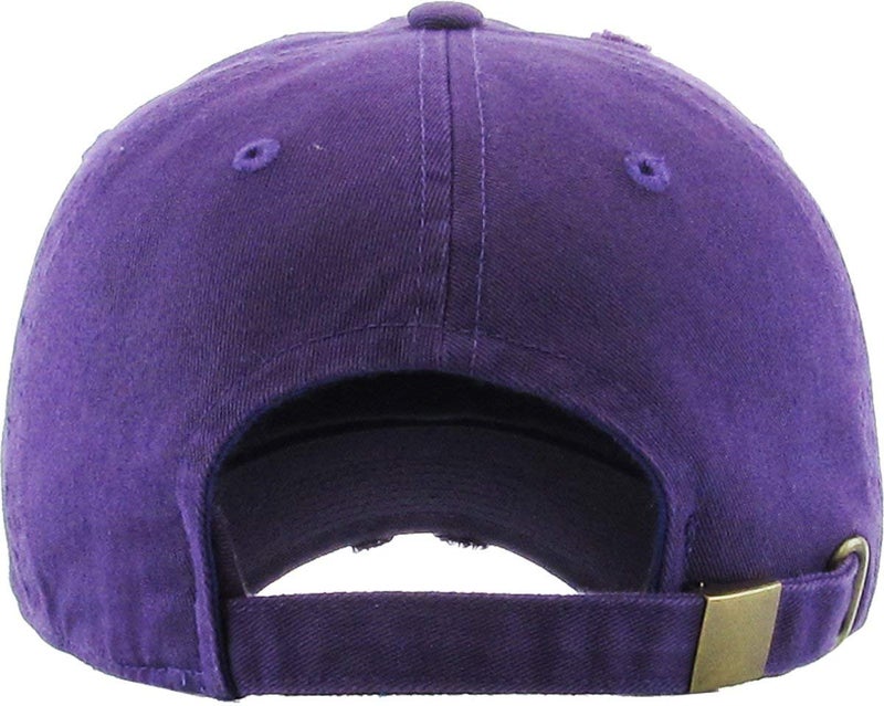 KBETHOS KBE-VINTAGE PUR Vintage Washed Cotton Baseball Cap, Purple - Image 3
